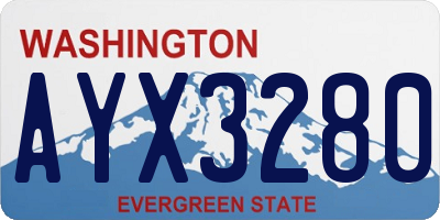 WA license plate AYX3280