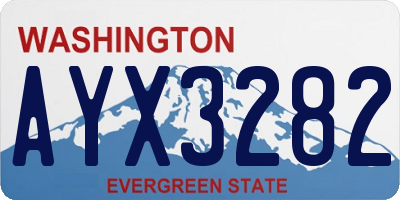 WA license plate AYX3282