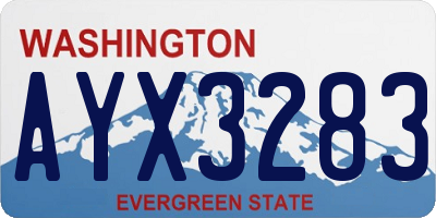 WA license plate AYX3283