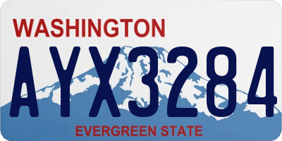 WA license plate AYX3284