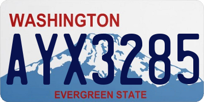 WA license plate AYX3285