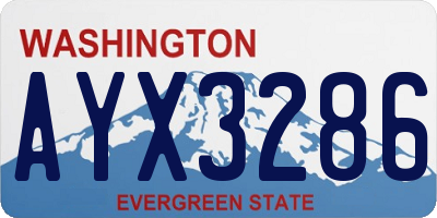 WA license plate AYX3286