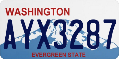 WA license plate AYX3287