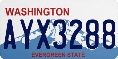 WA license plate AYX3288