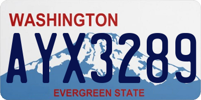 WA license plate AYX3289