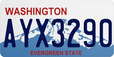 WA license plate AYX3290