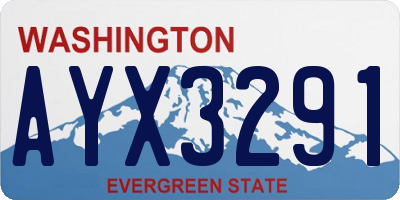 WA license plate AYX3291