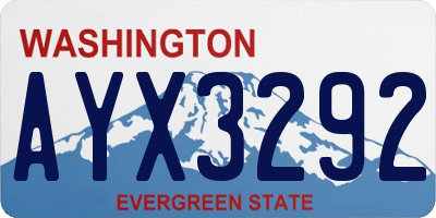 WA license plate AYX3292