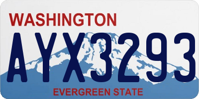 WA license plate AYX3293