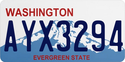 WA license plate AYX3294