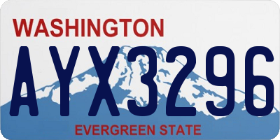 WA license plate AYX3296