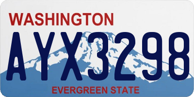 WA license plate AYX3298