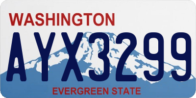 WA license plate AYX3299