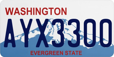 WA license plate AYX3300