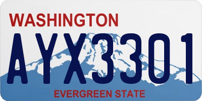 WA license plate AYX3301