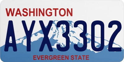 WA license plate AYX3302