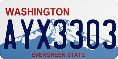 WA license plate AYX3303