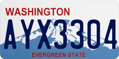 WA license plate AYX3304