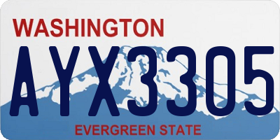 WA license plate AYX3305