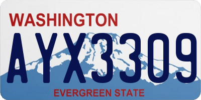 WA license plate AYX3309