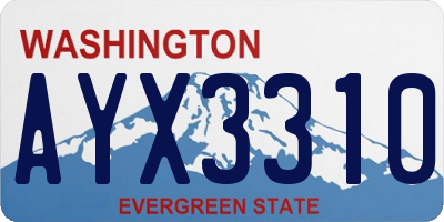 WA license plate AYX3310