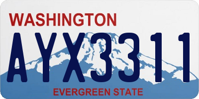 WA license plate AYX3311