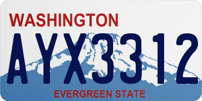 WA license plate AYX3312