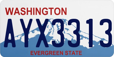 WA license plate AYX3313