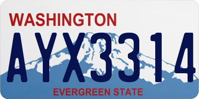 WA license plate AYX3314