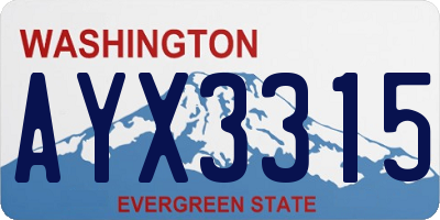 WA license plate AYX3315