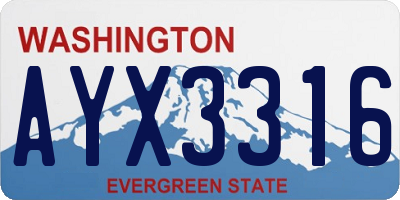 WA license plate AYX3316