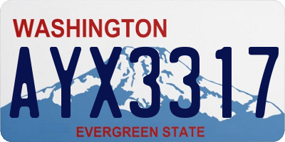 WA license plate AYX3317