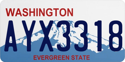 WA license plate AYX3318