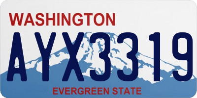 WA license plate AYX3319