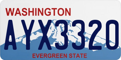 WA license plate AYX3320