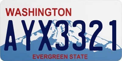 WA license plate AYX3321