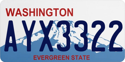 WA license plate AYX3322