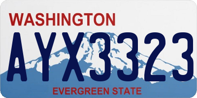 WA license plate AYX3323