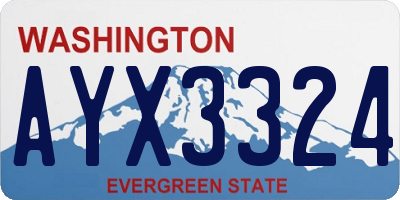 WA license plate AYX3324