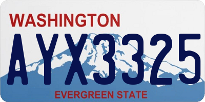 WA license plate AYX3325