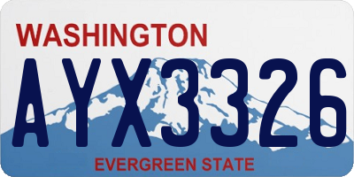 WA license plate AYX3326