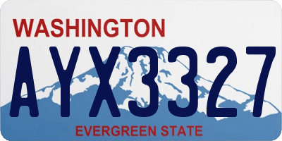 WA license plate AYX3327