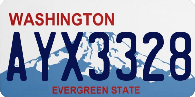 WA license plate AYX3328