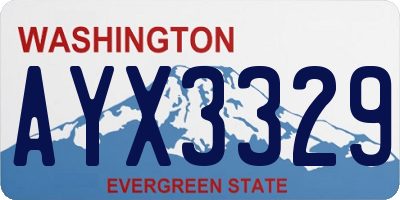 WA license plate AYX3329