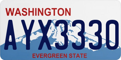 WA license plate AYX3330