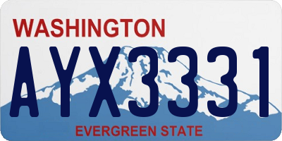 WA license plate AYX3331