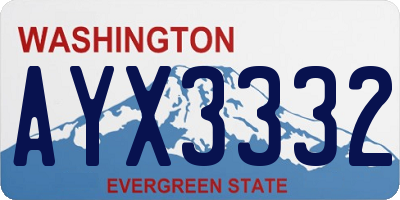 WA license plate AYX3332