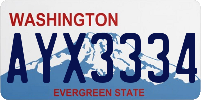 WA license plate AYX3334