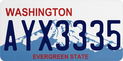 WA license plate AYX3335