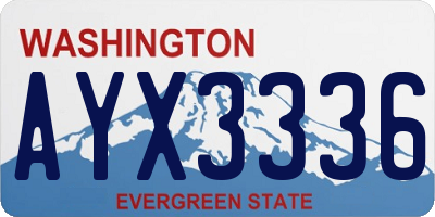 WA license plate AYX3336